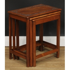Mid 20th Century Indian Teak Nest Of Three Tables