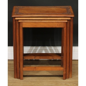 Mid 20th Century Indian Teak Nest Of Three Tables