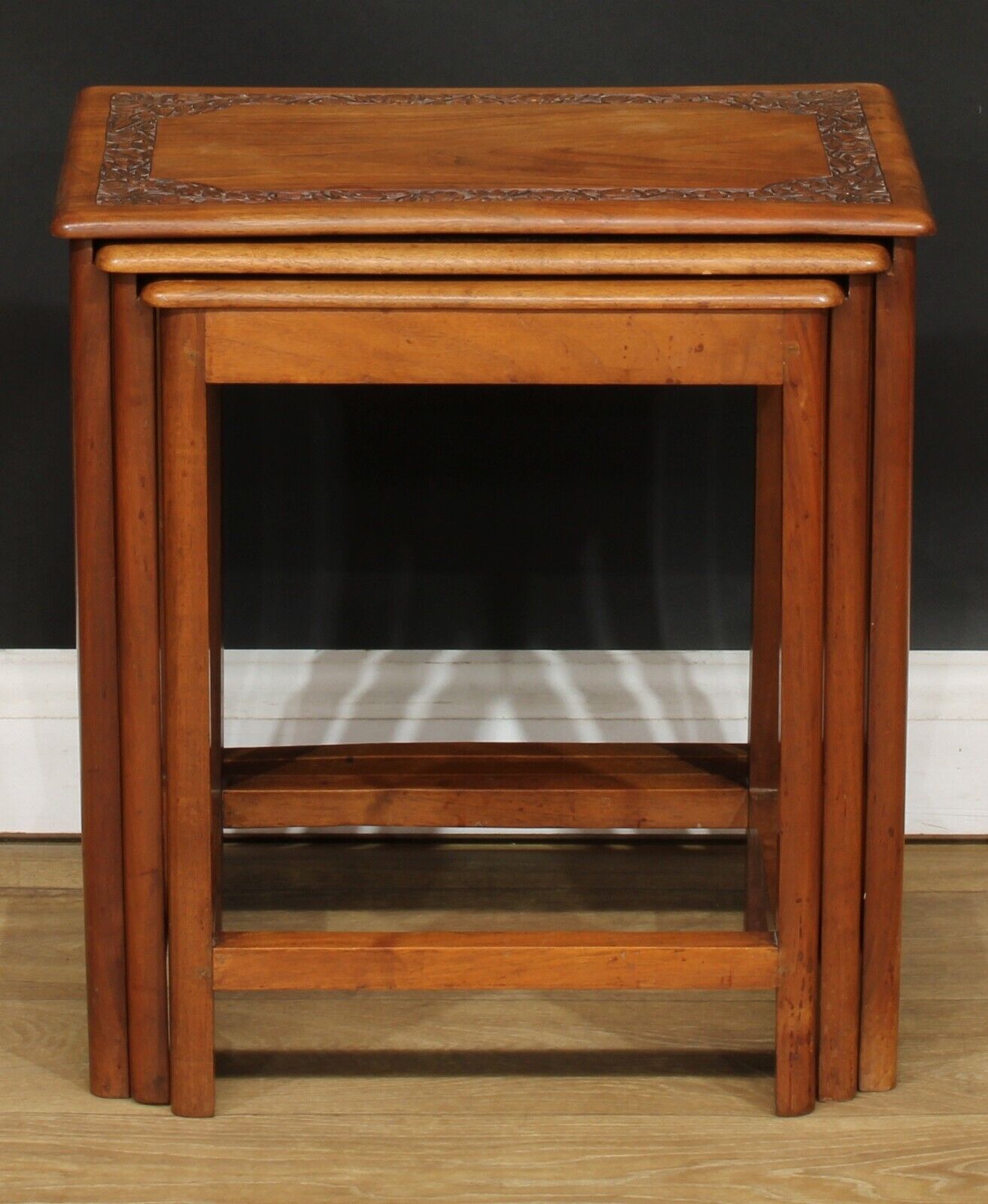 Mid 20th Century Indian Teak Nest Of Three Tables