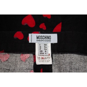 Moschino Black and Red heart print cotton skirt