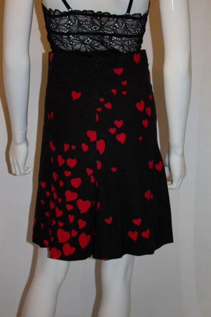 Moschino Black and Red heart print cotton skirt - Image 3