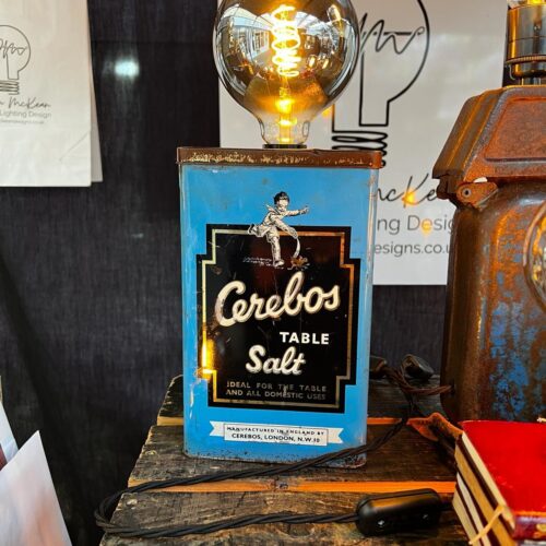 Vintage 1950's Salt Tin light.