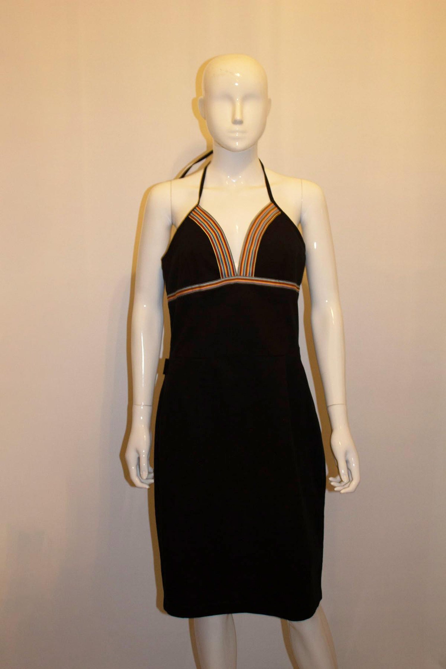 Vintage Moschino Black Cotton Sun Dress