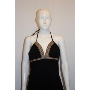 Vintage Moschino Black Cotton Sun Dress