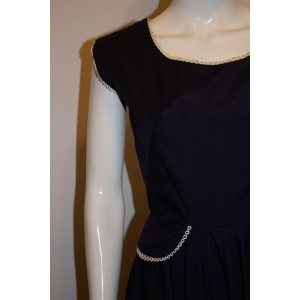 Vintage Horrockses Day Dress in Blue and White
