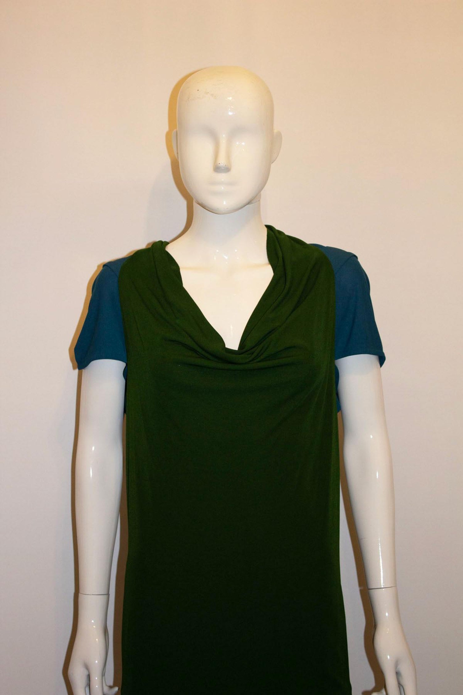 Turquoise and Green Block Colour Top by Roland Mouret