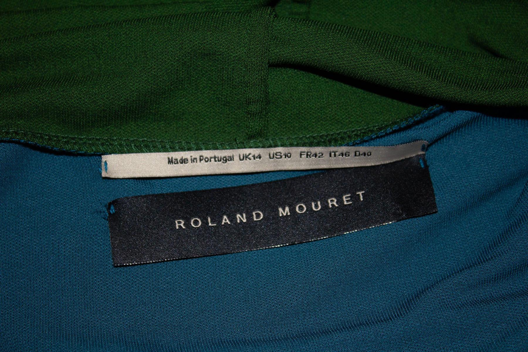 Turquoise and Green Block Colour Top by Roland Mouret