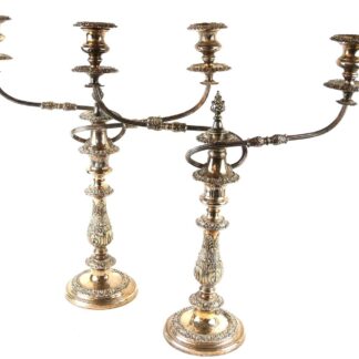 Pair Antique Georgian Old Sheffield Plate Candelabrum circa 1820-30