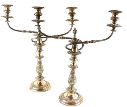 Pair Antique Georgian Old Sheffield Plate Candelabrum circa 1820-30