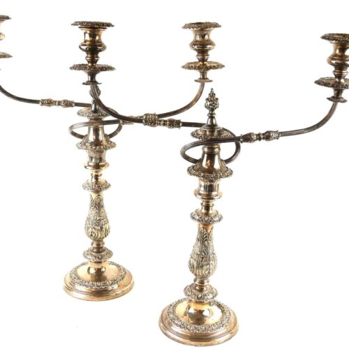 Pair Antique Georgian Old Sheffield Plate Candelabrum circa 1820-30