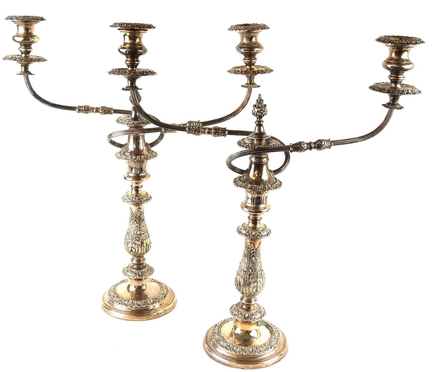 Pair Antique Georgian Old Sheffield Plate Candelabrum circa 1820-30