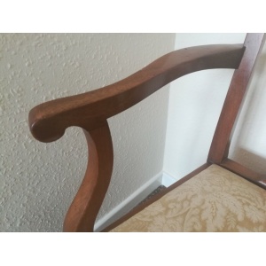 Pair Mahogany Chippendale Revival Carver chairs