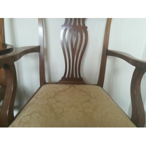 Pair Mahogany Chippendale Revival Carver chairs
