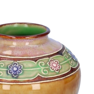Pair Royal Doulton Vases By Lily Partington
