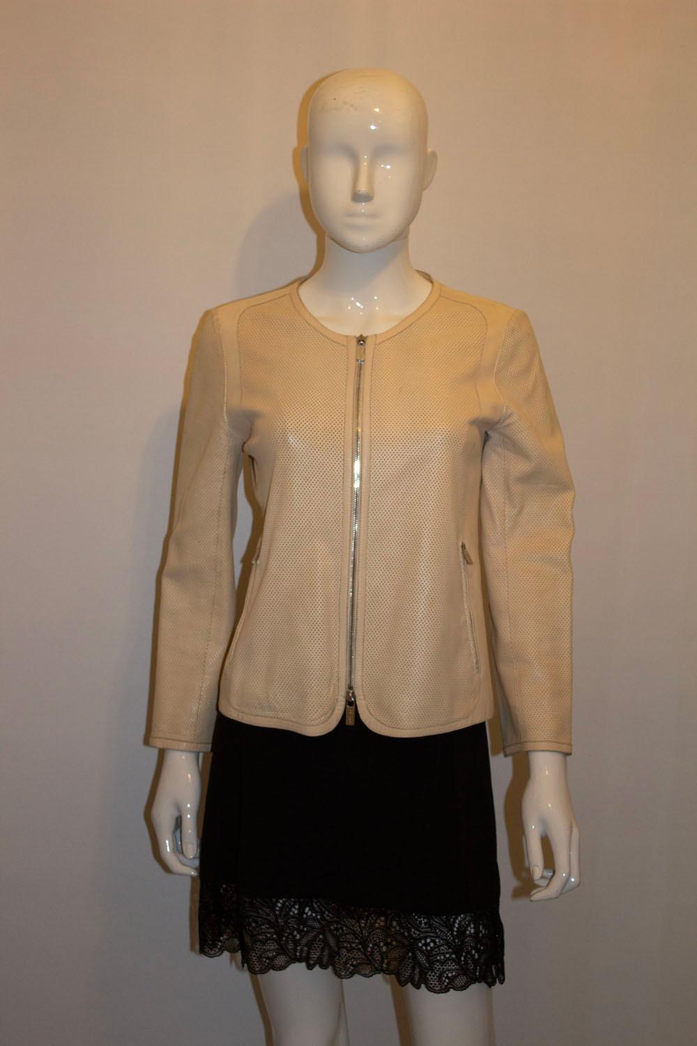 Pale Biscuit Colour Celine Leather Jacket