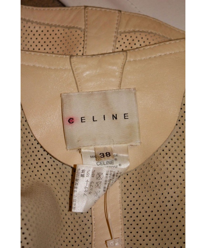 Pale Biscuit Colour Celine Leather Jacket