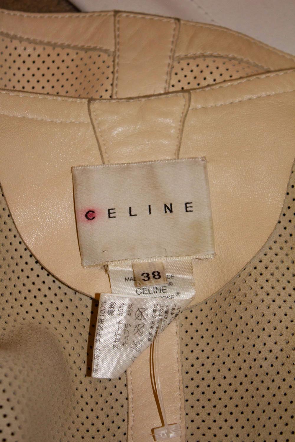 Pale Biscuit Colour Celine Leather Jacket