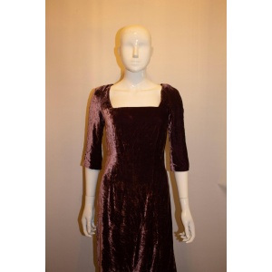 Plum Silk Velvet Dress by Paule Vasseur Paris