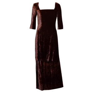 Plum Silk Velvet Dress by Paule Vasseur Paris