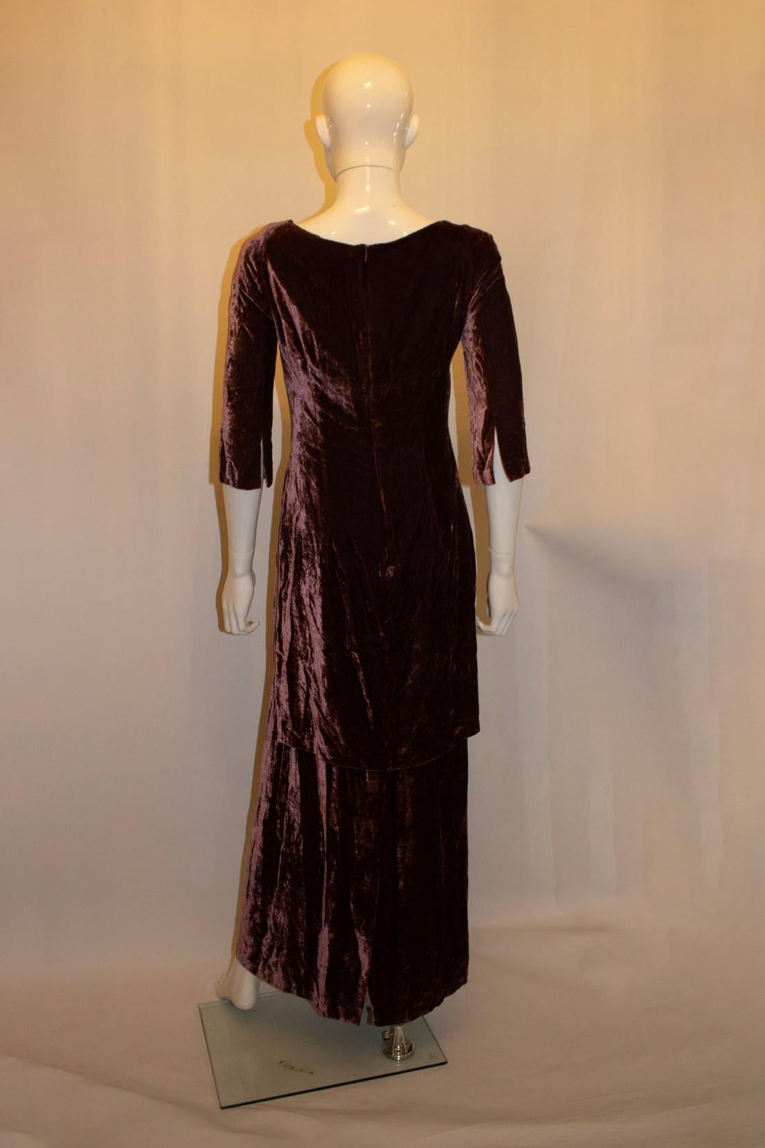 Plum Silk Velvet Dress by Paule Vasseur Paris