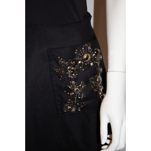 Prada, wonderful embellished Black wool skirt
