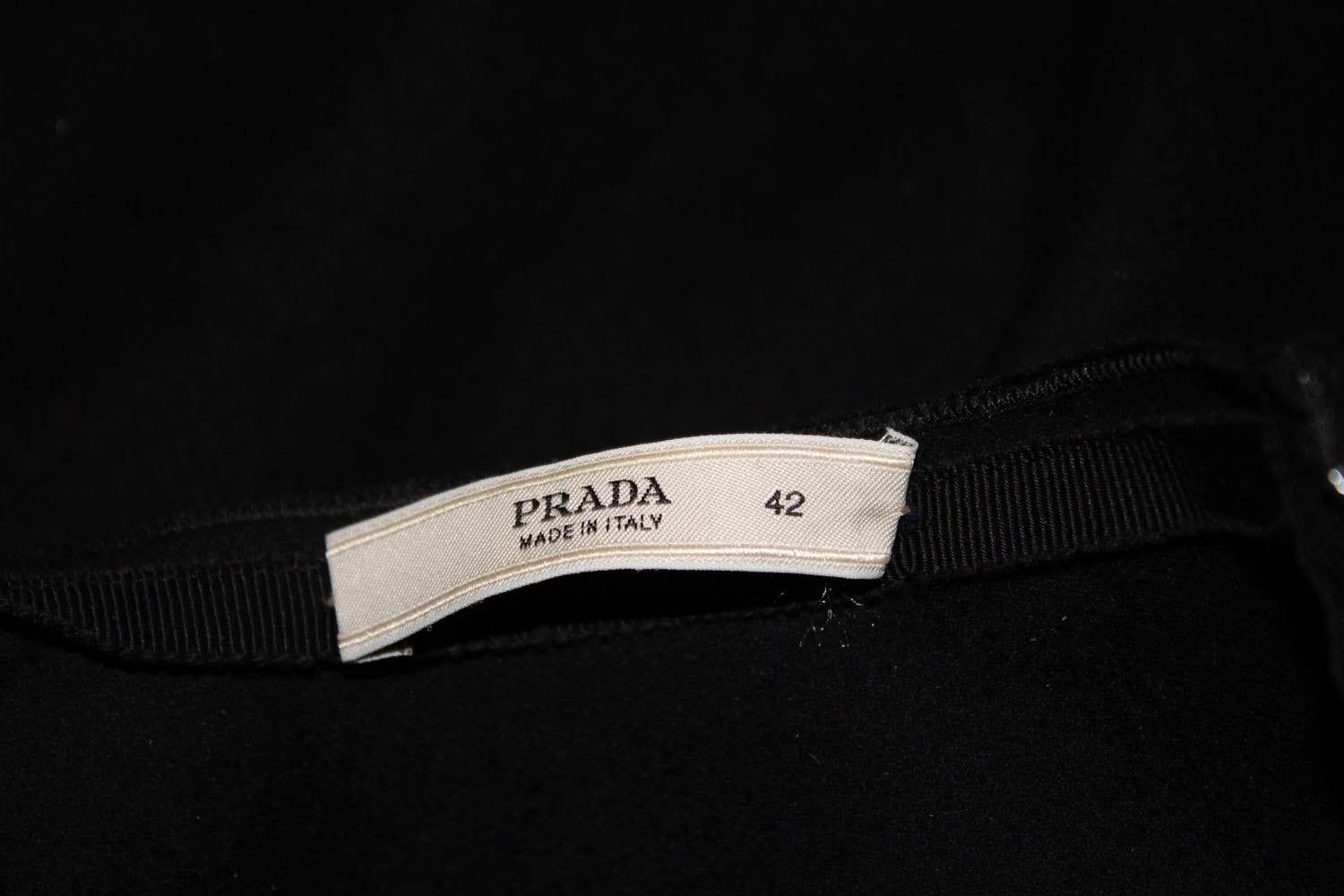 Prada, wonderful embellished Black wool skirt