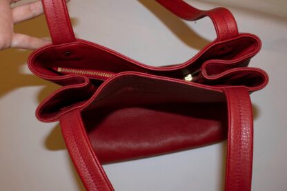 Red Leather Tote Bag by Nystrom Sweden - Image 4