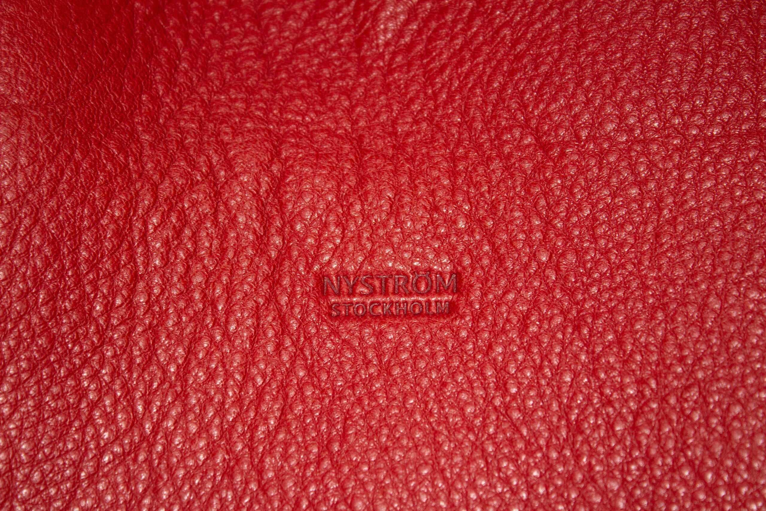 Red Leather Tote Bag by Nystrom Sweden