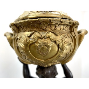 After Joseph d'Asté, Pair of Napoleon III Style, Gilt Bronze Jardinières