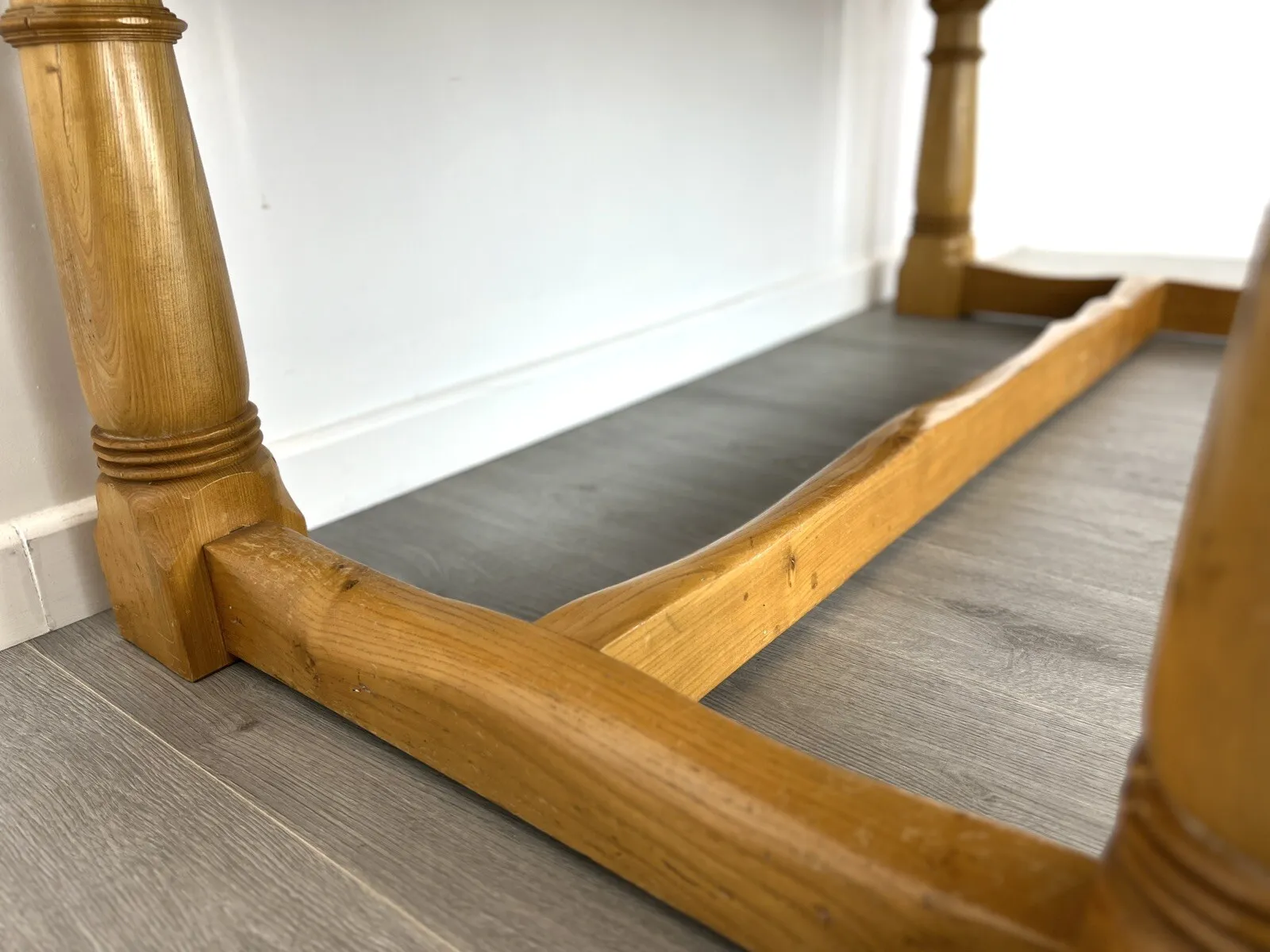 Arts and Crafts Style, 6ft Pine Refectory Table With Chevron Details