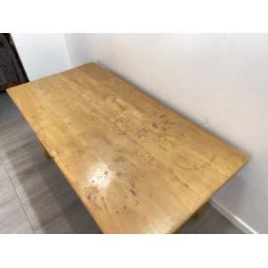 Arts and Crafts Style, 6ft Pine Refectory Table With Chevron Details