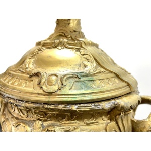 After Joseph d'Asté, Pair of Napoleon III Style, Gilt Bronze Jardinières