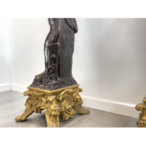 After Joseph d'Asté, Pair of Napoleon III Style, Gilt Bronze Jardinières