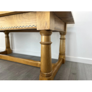 Arts and Crafts Style, 6ft Pine Refectory Table With Chevron Details