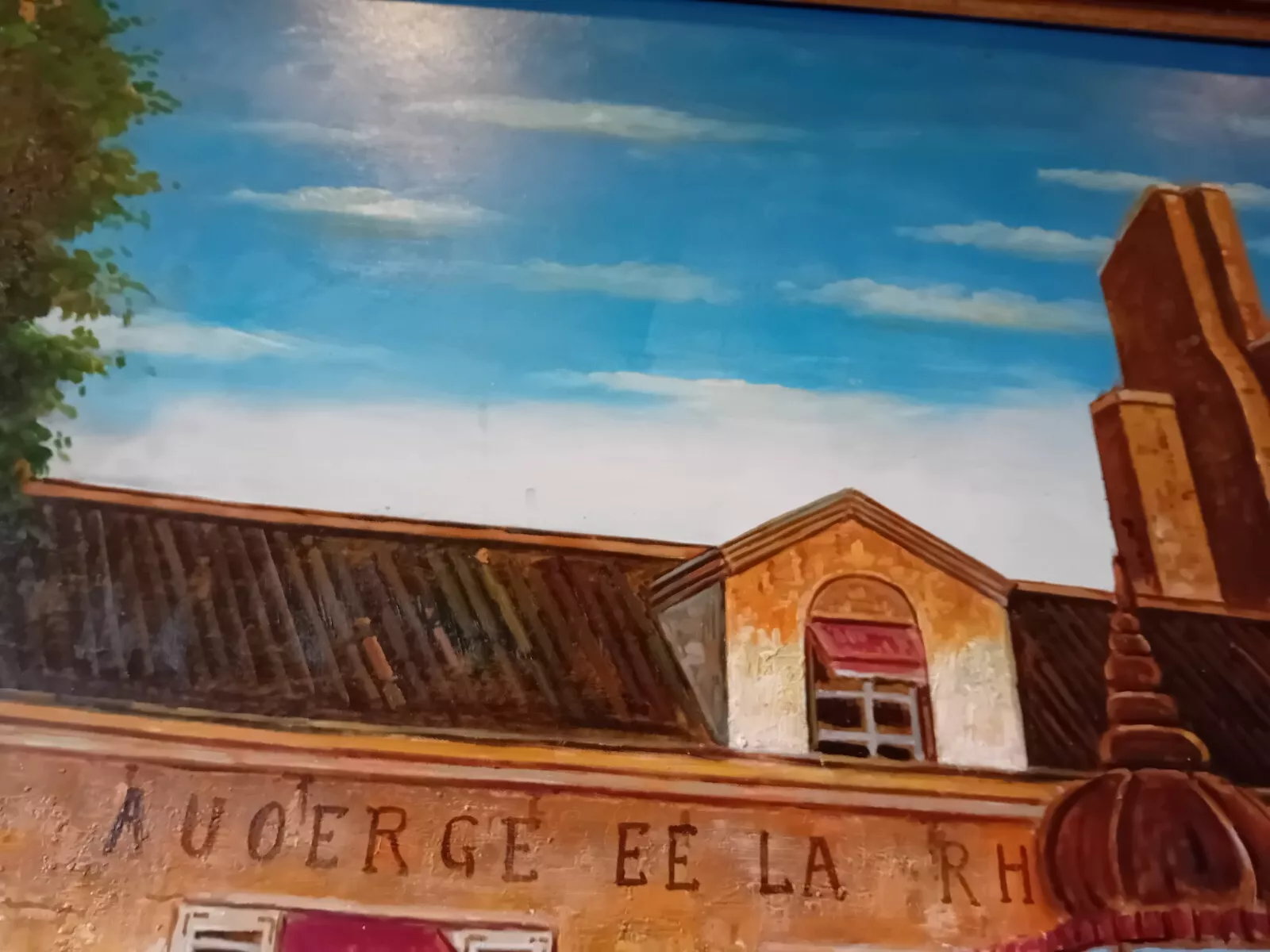 Huge Oil Painting Mid 20th Century Continental Town Scene 80 x 58 Inches