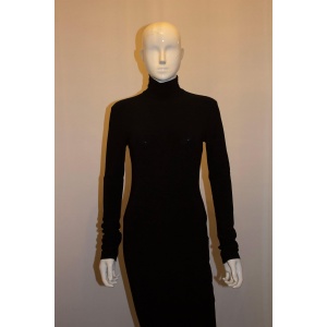 Slinky Black Norma Kamali Evening Dress