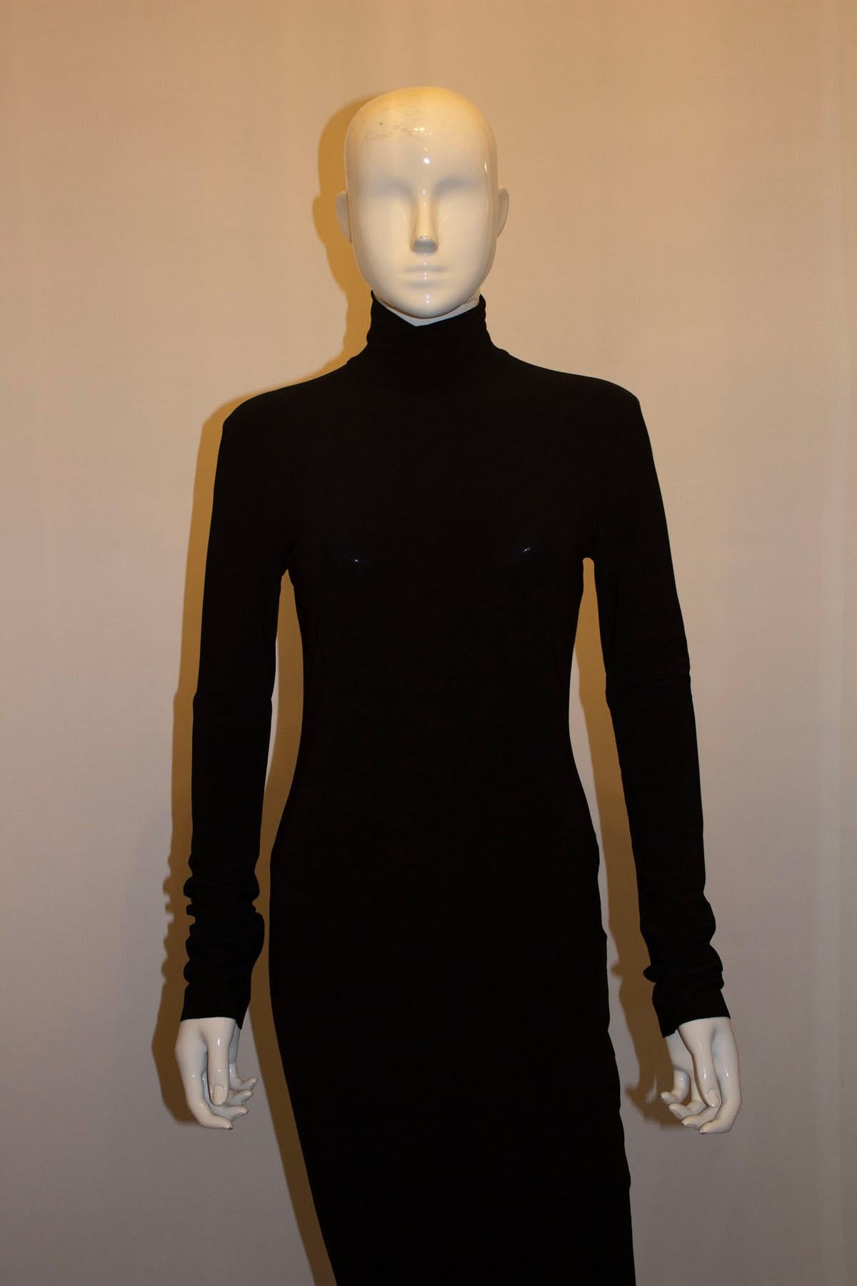 Slinky Black Norma Kamali Evening Dress