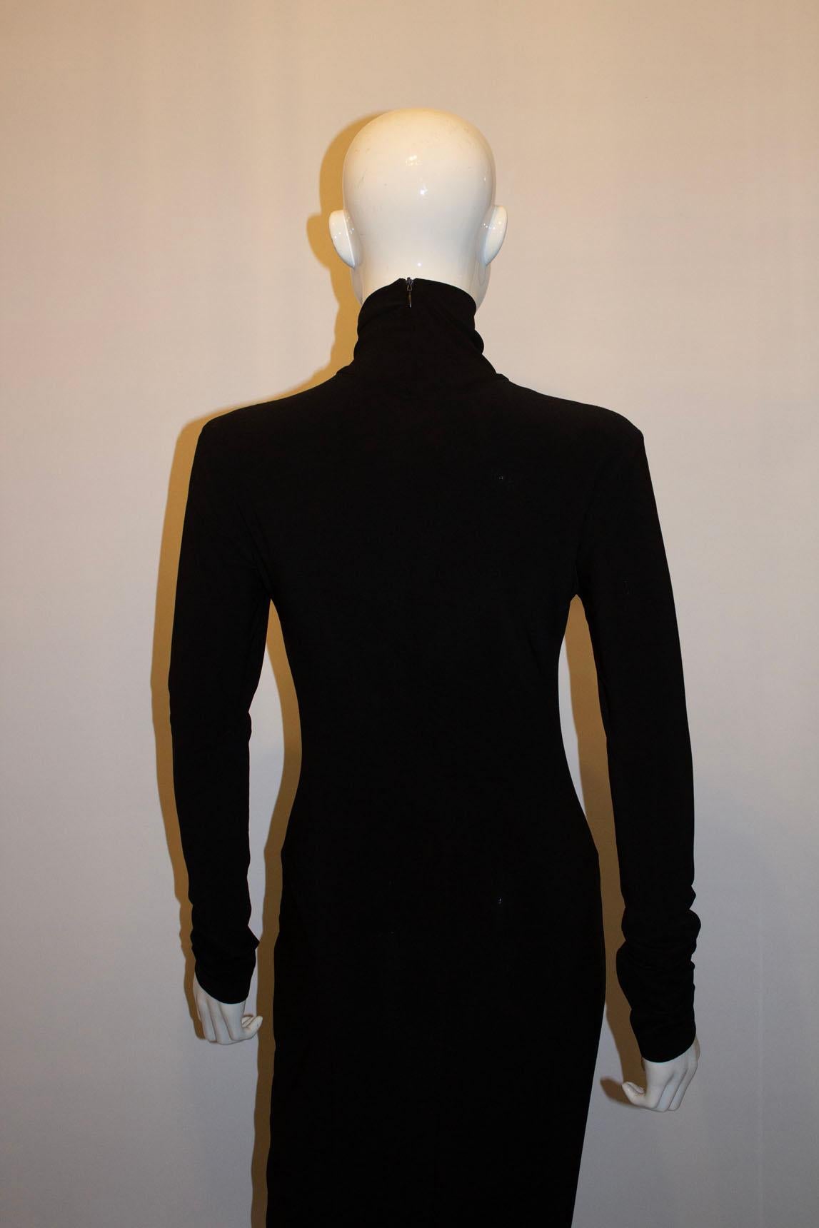 Slinky Black Norma Kamali Evening Dress