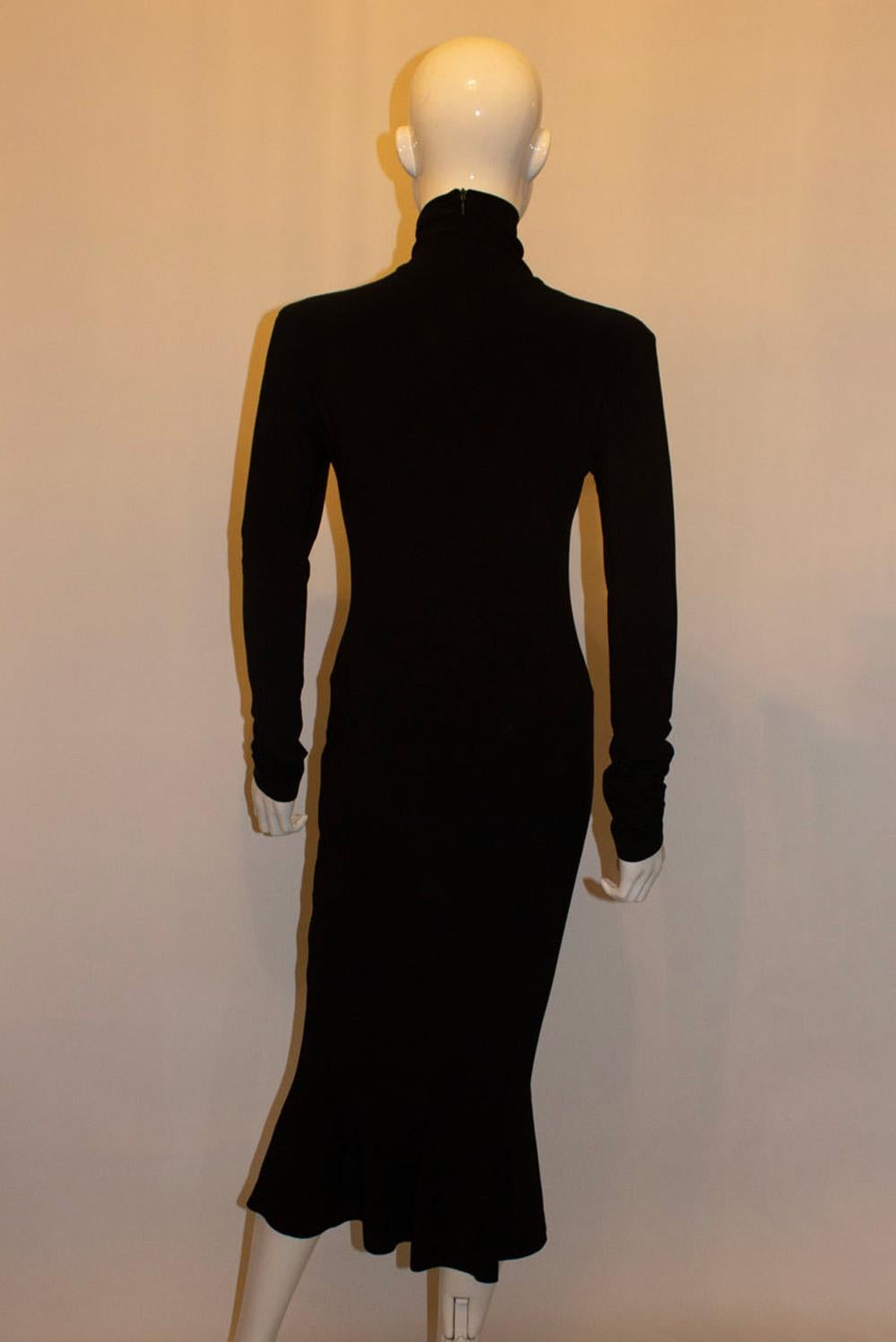 Slinky Black Norma Kamali Evening Dress