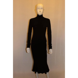 Slinky Black Norma Kamali Evening Dress