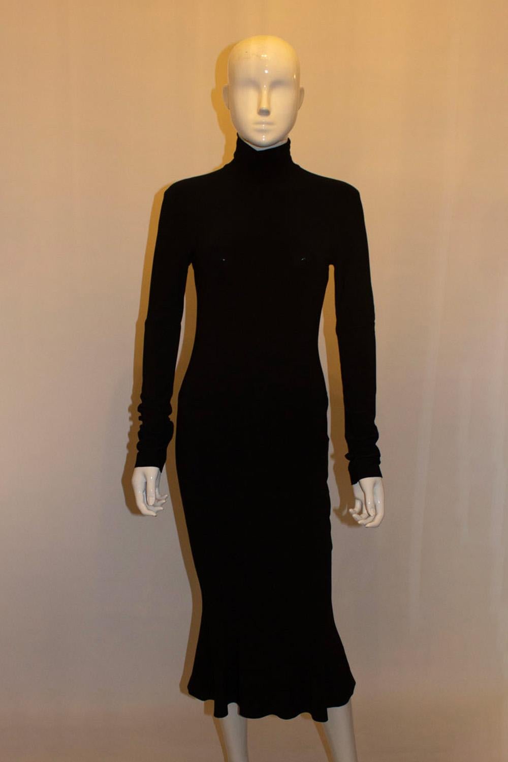 Slinky Black Norma Kamali Evening Dress