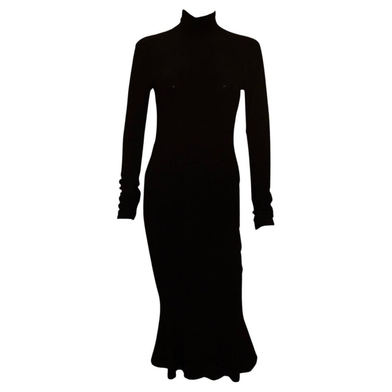 Slinky Black Norma Kamali Evening Dress