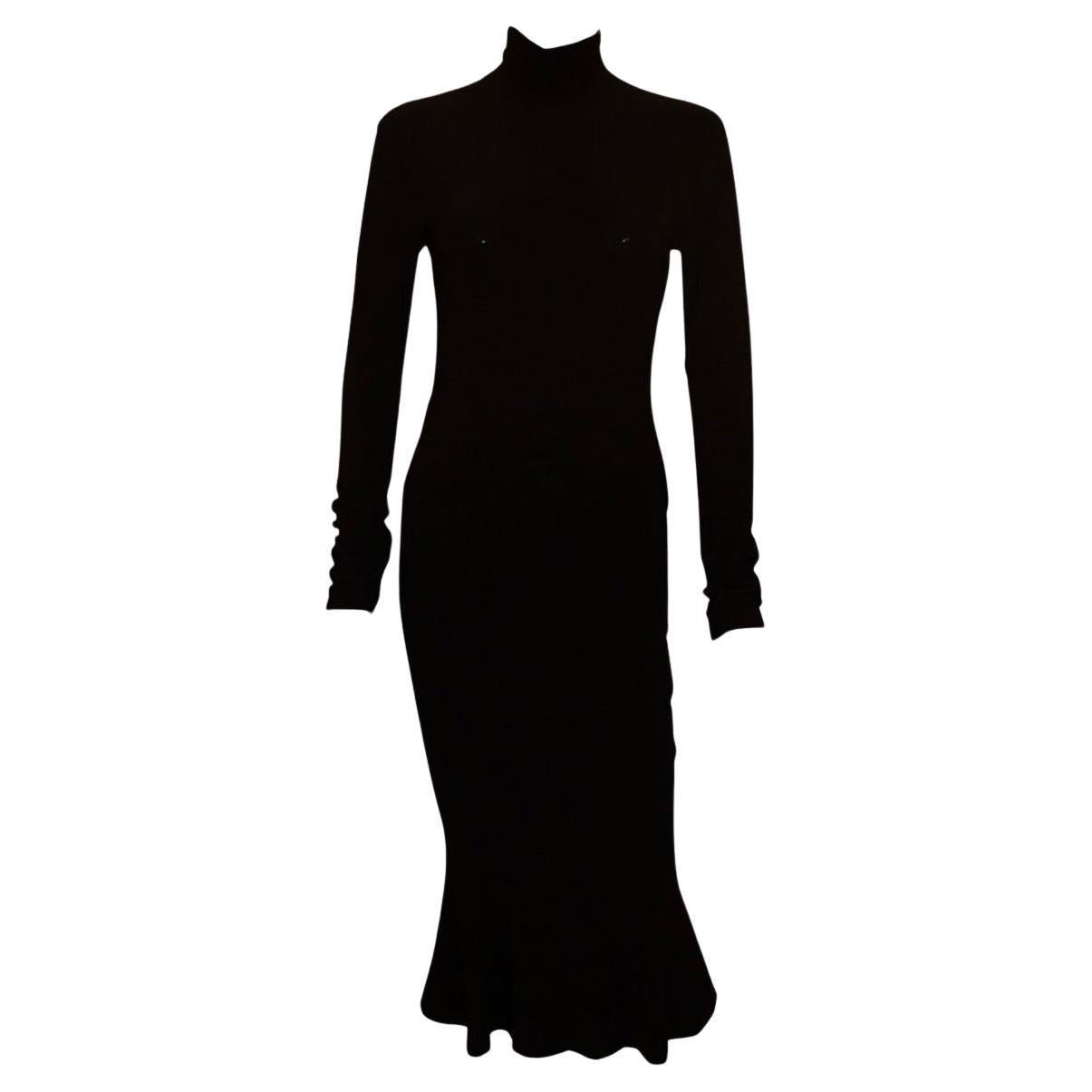 Slinky Black Norma Kamali Evening Dress