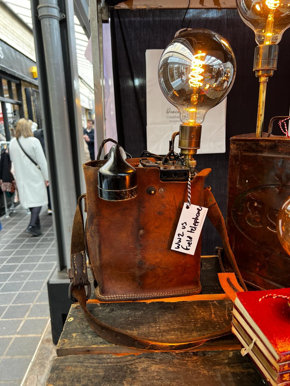 US Army field telephone light.