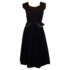 Vintage Horrockses Day Dress in Blue and White