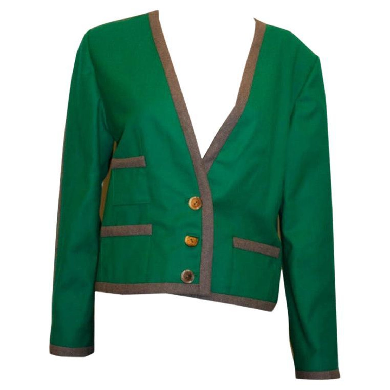 Vintage Vogue America Grey and Green Wool Jacket