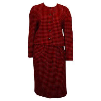 Vintage Couture Made Orange and Black Skirt Suit
