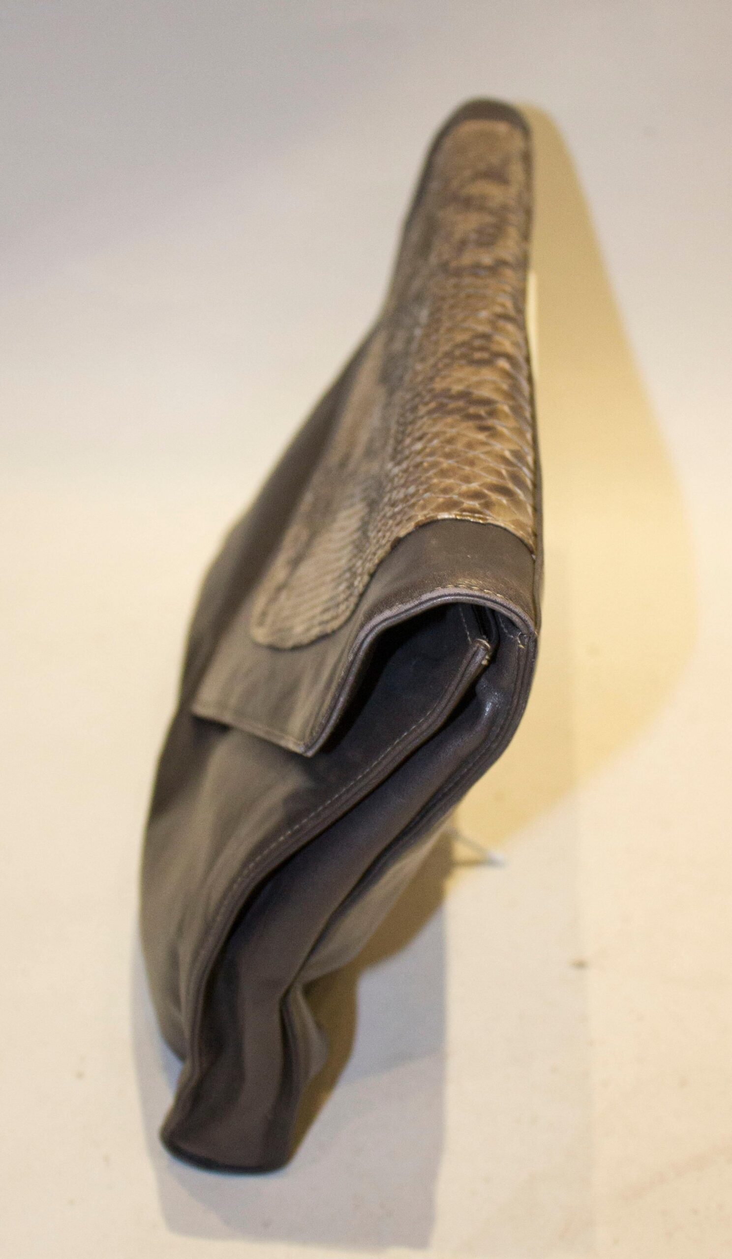 Vintage Aldrovandi Hand Made Leather and Snakeskin Bag - Clutch or Shoulder