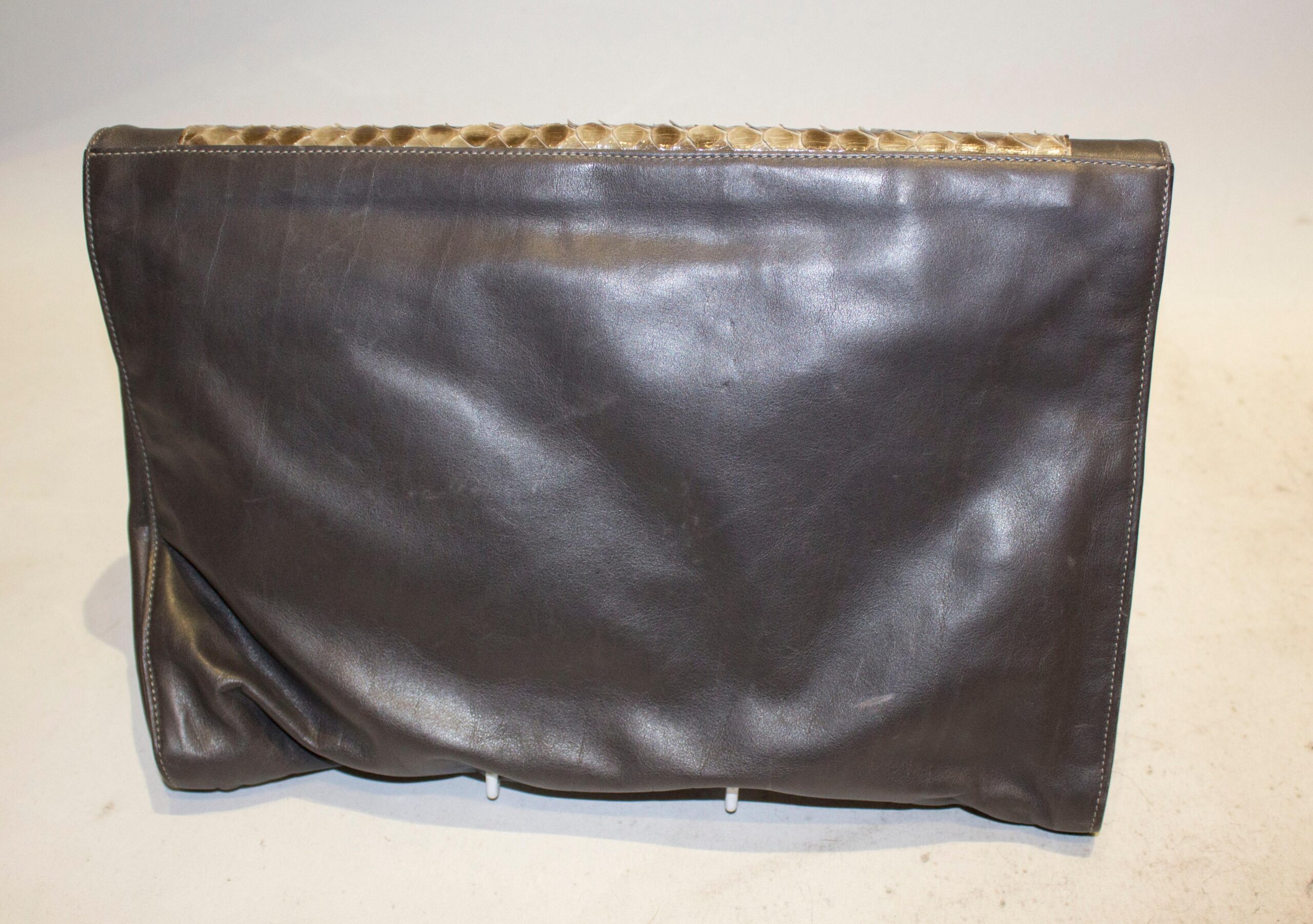 Vintage Aldrovandi Hand Made Leather and Snakeskin Bag - Clutch or Shoulder