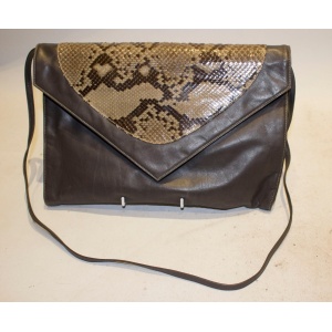 Vintage Aldrovandi Hand Made Leather and Snakeskin Bag - Clutch or Shoulder